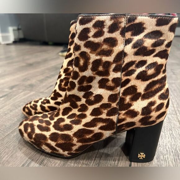 Tory Burch Leather Cheetah Ankle Booties Boots cheetah print - Picture 3 of 7